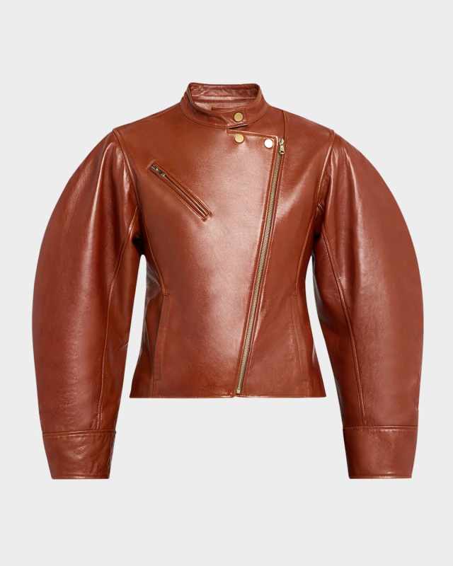 Ilaria Cropped Leather Jacket